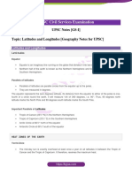 Latitudes and Longitudes Geography Notes For UPSC