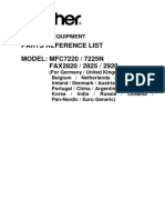 Parts Reference List MODEL: MFC7220 / 7225N FAX2820 / 2825 / 2920