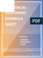 Numerical Reasoning Formula Sheet: Contents