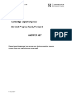 Cambridge English Empower B1+ Unit Progress Test 3, Version B