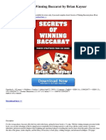 Secrets of Winning Baccarat by Brian Kaysar: Download Here