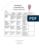 Problemsolving Rubric