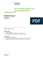 English Stage 9 Sample Paper 1 - tcm143-595372