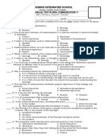 First Parallel Test in Oral Communication 11: Godwino Integrated School