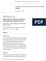 BMC Endocrine Disorders: Exploring How Patients Understand and Assess Their Diabetes Control