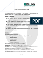 Shift Allowance Policy Feb 2014