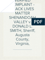 PLAINTIFFS' VERIFIED COMPLAINT - BLACK LIVES MATTER SHENANDOAH VALLEY v. DONALD L. SMITH, Sheriff, Augusta County, Virginia