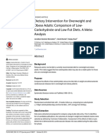 Dietary Intervention For Overweight and Obese Adults Comparison of Low Carbohydrate and Lo Fat Diets
