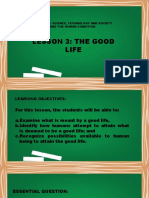 Lesson 3: The Good Life: Chapter 3: Science, Technology and Society and The Human Condition