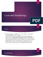 Lexis and Morphology 1