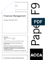 Financial Management: Thursday 9 December 2010