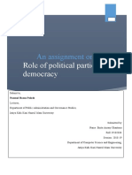 An Assignment On: Role of Political Parties in Democracy