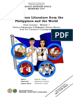 Module 1 Various Dimensions of Philippine Literary History From PreColonial To Contemporary