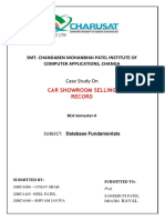 Car Showroom Selling Record: Smt. Chandaben Mohanbhai Patel Institute of Computer Applications, Changa