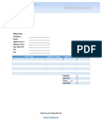 Hotel Invoice Template