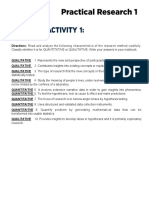 Classify Whether It Is For QUANTITATIVE or QUALITATIVE. Write Your Answers in Your Notebook