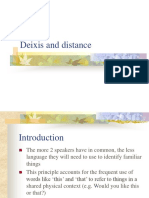 Deixis and Distance