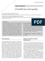 Evidencebased Healthcare and Quality Improvement