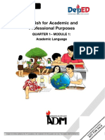 English For Academic and Professional Purposes: Quarter 1 - Module 1: Academic Language