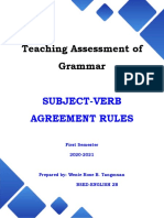 Teaching Assessment of Grammar: Subject-Verb Agreement Rules