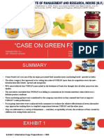 "Case On Green Foods": Presented To: Dr. Pragya Kesari Presented By: Prajesh Mathews Ramandeep Singh Chhabra