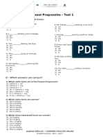 Present Progressive - Test 1: A - Put in The Correct Verb Forms