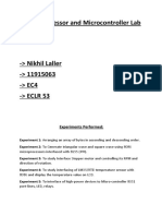 Microprocessor and Microcontroller Lab: Experiments Performed