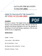 How To Calculate The Quantity of Steel in Column (BBS)