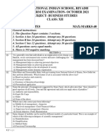 International Indian School, Riyadh First Term Examination-October 2021 Subject - Business Studies Class: Xii Time:90 Minutes Max:Marks:40