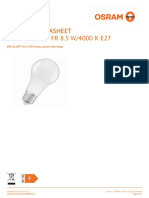 Product Datasheet Product Datasheet LED CLAS A 60 FR 8.5 W/4000 K E27