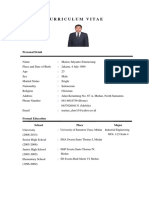 Curriculum Vitae: Personal Detail