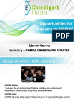 Opportunities For Students in ASHRAE: Money Khanna Secretary - Ashrae Chandigarh Chapter