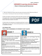 HOMEROOM GUIDANCE (Learning Activity Sheet) : Quarter 1 - Week 6: Enhancing Self-Awareness