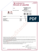 Certificate of Analysis: Signal Word: Warning