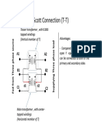 Scott Connection (T T) : Teaser Transformer, With 0.866 Tapped Windings (Vertical Member of T)