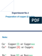 Experiment No.1: Preparation of Copper (I) Iodide