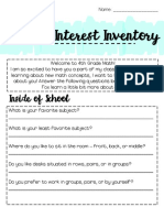 Student Interest Inventory