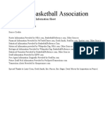 National Basketball Association: Financial and Statistical Information Sheet Established 2019 Authored by Blake Stern