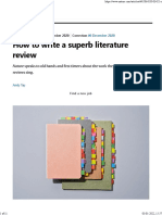 How To Write A Superb Literature Review