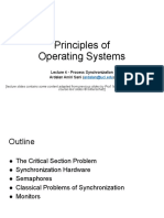 Principles of Operating Systems: Lecture 4 - Process Synchronization Ardalan Amiri Sani