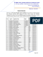 PHD Interview Result Jan June 2022-10.01.2022