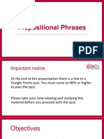 Prepositional Phrases