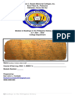 Readings in The Philippine History: Lastname, Firstname, Middle Initial