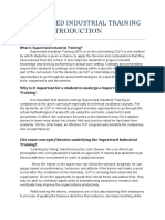 Supervised Industrial Training Unit 1: Introduction