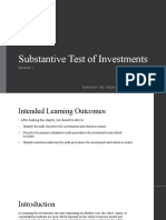 Substantive Test of Investments