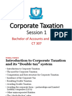 Corporate Taxation: Bachelor of Accounts and Finance CT 307