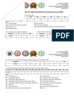 Grade Level Summary of Learner Enrollment and Survey Form (LESF)