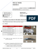 Technical Note Diagnostics: I - Subject: Diagnosis of The Diesel Pre-Filter