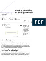 Termination During The Counseling Process: Function, Timing & Related Issues