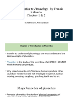 An Introduction To Phonology by Francis: Katamba Chapters 1 & 2